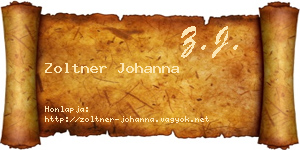Zoltner Johanna névjegykártya